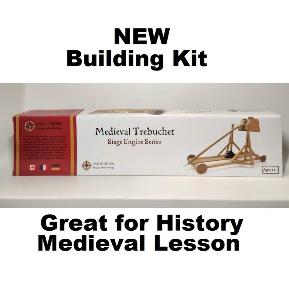NEW Pathfinders Medieval Trebuchet Siege Engine Catapult Building Set Kit craft